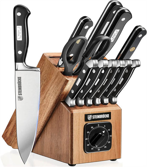 Knife Sets for Kitchen with Block 12 pcs