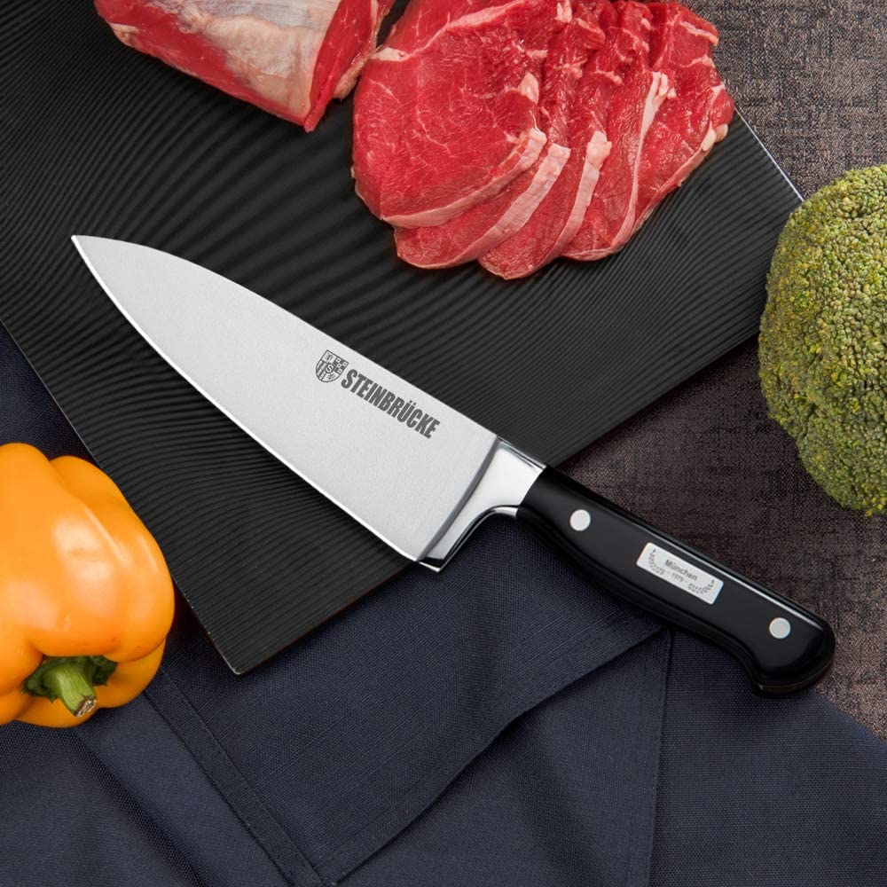 Steinbrücke 6 inch Chef Knife - Pro Kitchen Knife Stainless Steel 8Cr1